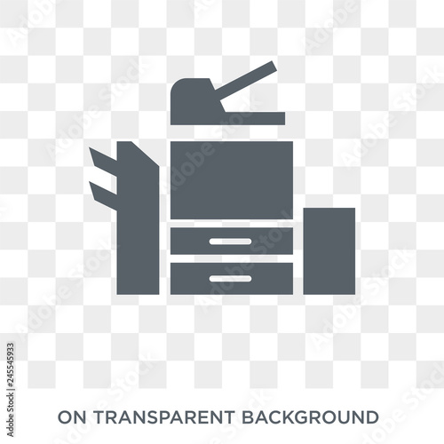 copier icon. Trendy flat vector copier icon on transparent background from Electronic devices collection. High quality filled copier symbol use for web and mobile