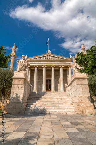 Exterior view of the Academy of Athens, Greece