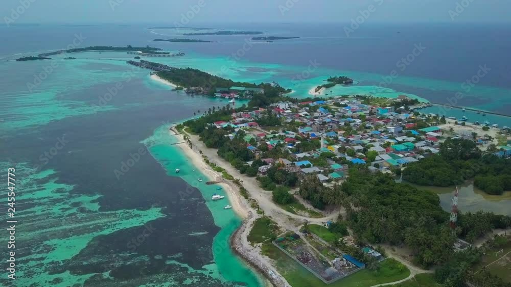 Aerial view of Huraa island, Maldives Aerial view of Huraa island, Maldives