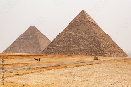 The Great Pyramids of Giza desert near Cairo in Egypt unesco cultural heritage