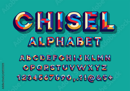 chisel style alphabet design