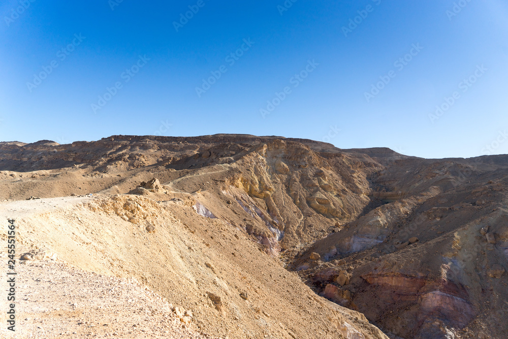 Hiking in Negev desert of Israel