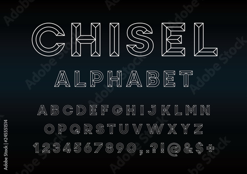 chisel style alphabet design