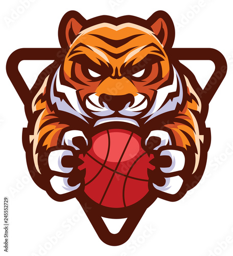 Tiger Basketball Mascot