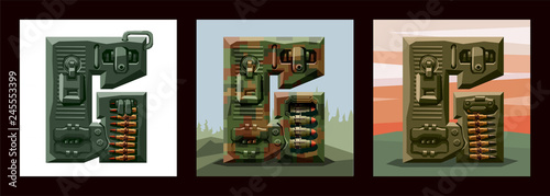 Set letters G military alphabet font.