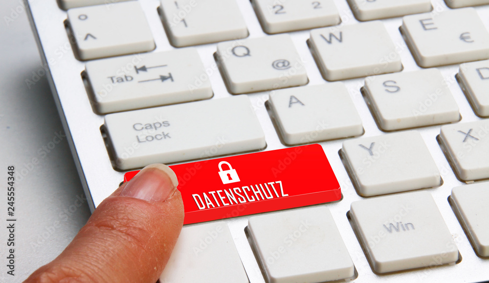 Tastatur mit beschriftung Datenschutz und schlüsselschloss Stock Photo |  Adobe Stock