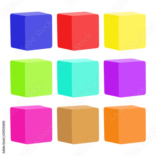 Cubes. A toy. Multi-colored set of cubes. Cubes for children. Vector illustration. EPS 10.