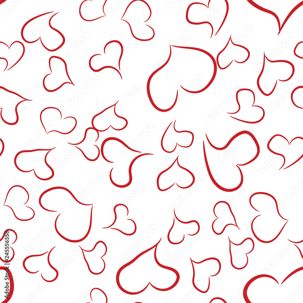 Seamless pattern of red hearts. Background Valentine's day Seamless pattern of red hearts. Background Valentine's day