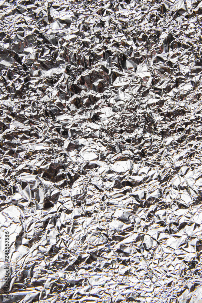 texture of crumpled silver foil