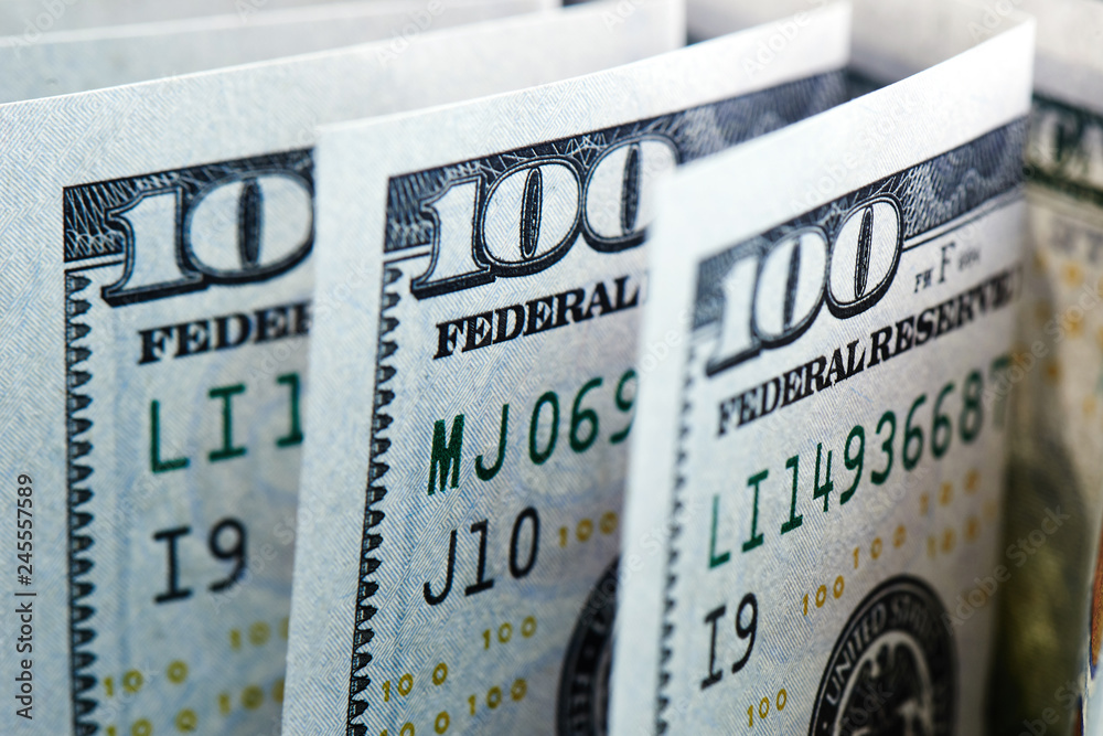 Fototapeta premium Dollars. American money close up