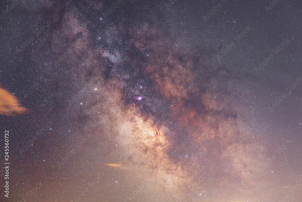 Close-up of Milky way galaxy.