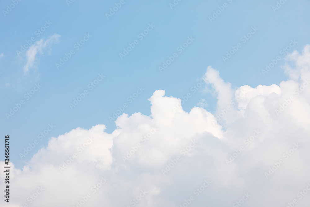 Blue sky background and white clouds soft focus, and copy space Blue sky background and white clouds soft focus, and copy space