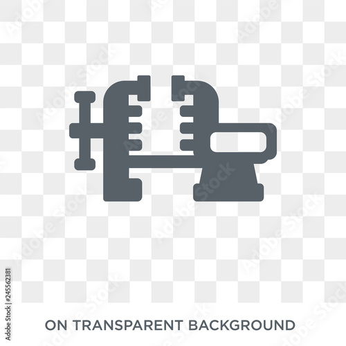 Vise icon. Trendy flat vector Vise icon on transparent background from Construction collection. High quality filled Vise symbol use for web and mobile