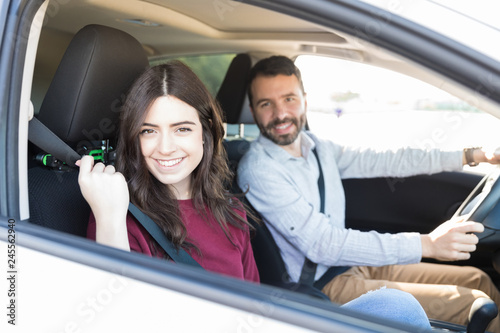 Couple Enjoying Weekend In Car