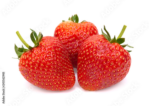 Ripe strawberries from the garden, isolated on a white background