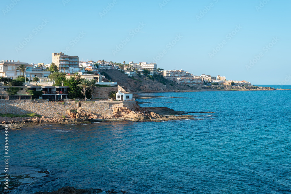 view of the seaside town Torrevieja in Spain summer
