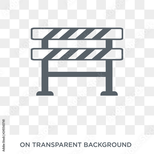 Barrier icon. Trendy flat vector Barrier icon on transparent background from Construction collection. High quality filled Barrier symbol use for web and mobile