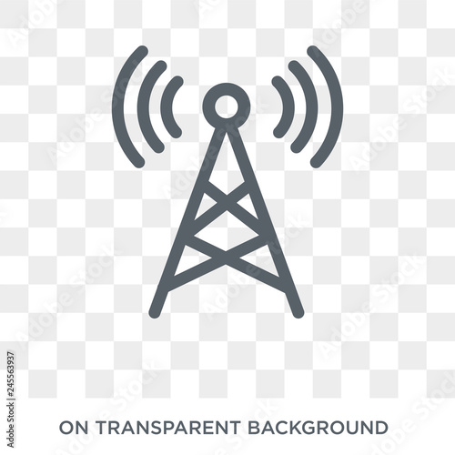Radio antenna icon. Radio antenna design concept from Communication collection. Simple element vector illustration on transparent background.