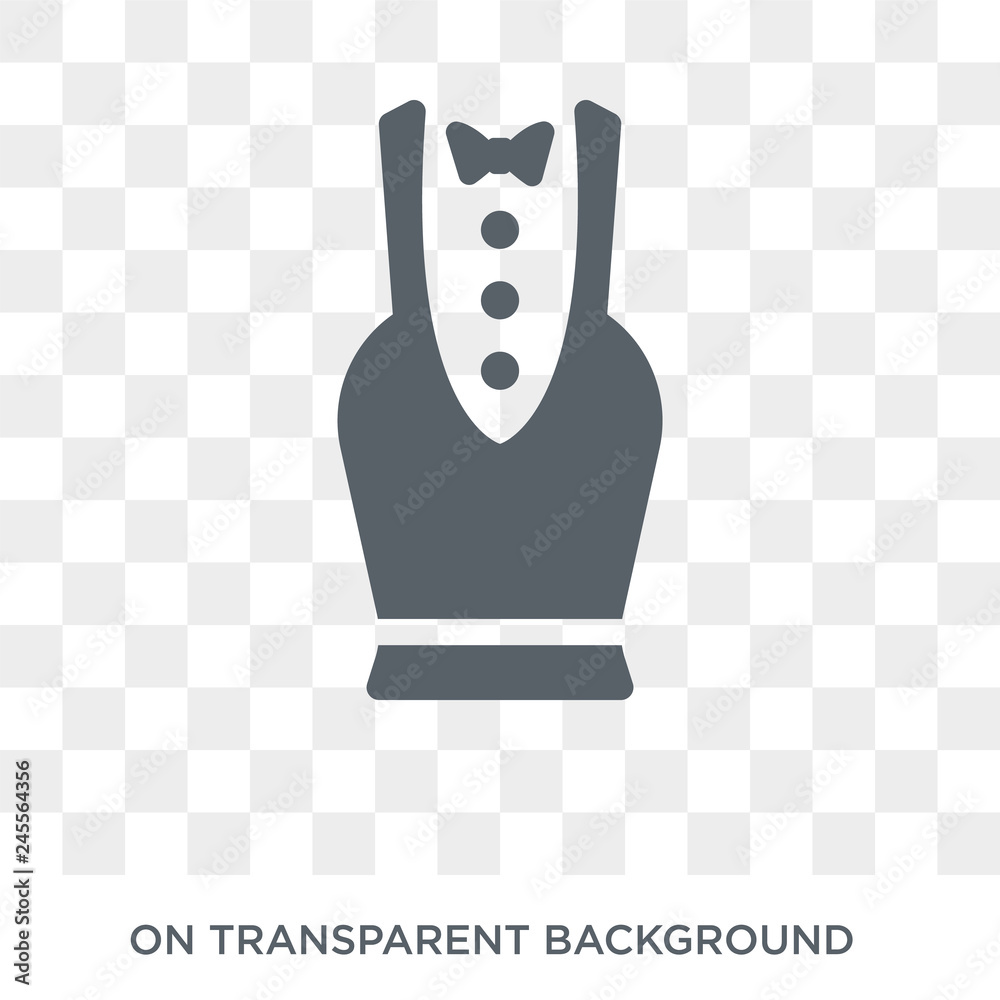 Fototapeta premium Tuxedo icon. Tuxedo design concept from collection. Simple element vector illustration on transparent background.