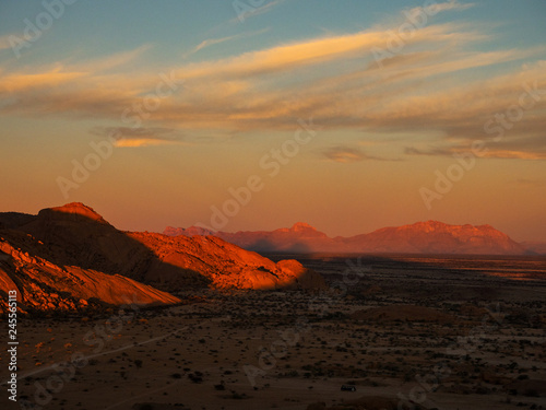 Spitzkoppe rock formations during sunset  Namibia.