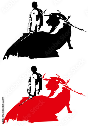 bullfighting illustration sign