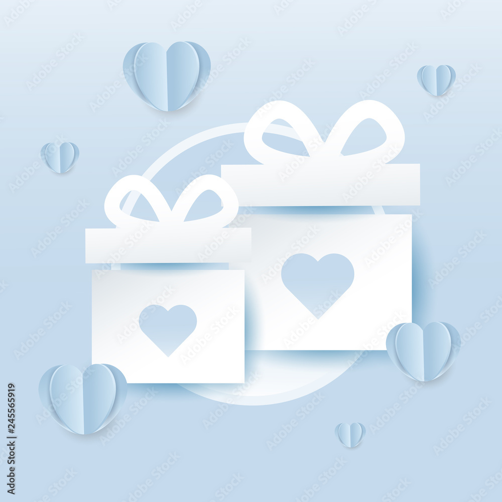 Valentines gift box icon. Design for banner or invitation card. Vector illustration Valentines gift box icon. Design for banner or invitation card. Vector illustration