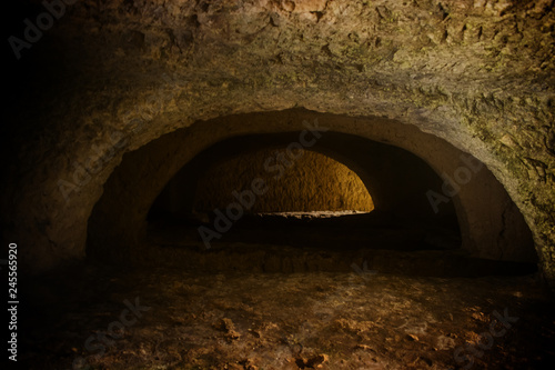 Exploring old catacombs