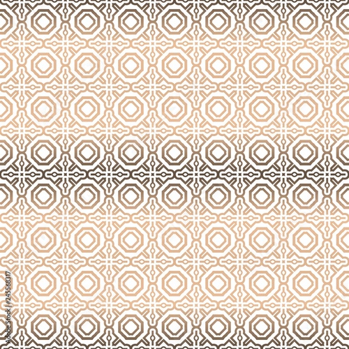 Modern Stylish Geometry Seamless Pattern Art Deco Background. Vector Illustration. Beige metal color