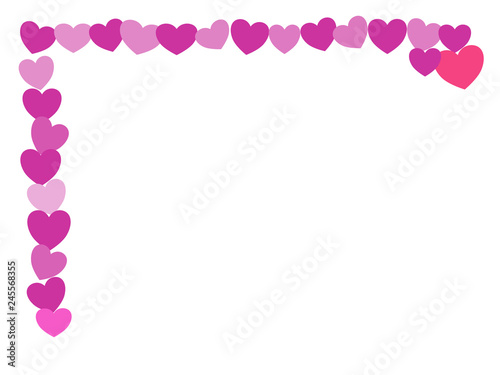 Rundherum rosa Herzen auf weißem Hintergrund © Irena