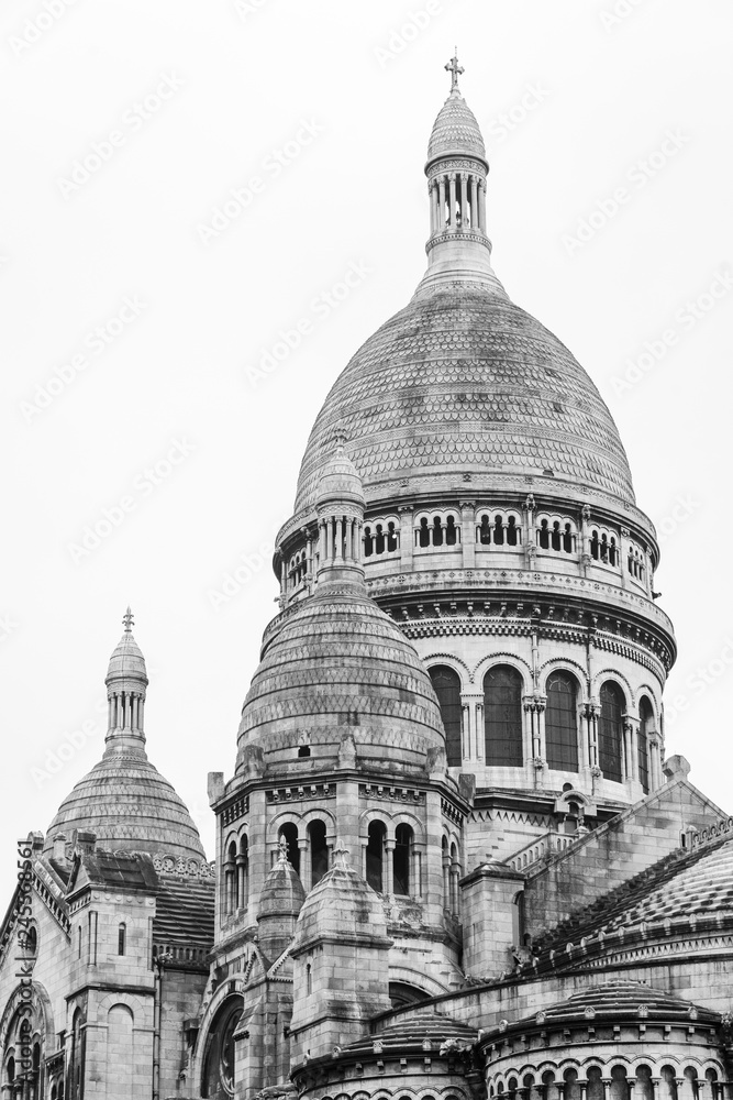 Architectural details of the Sacre Coeur Cathedral, in Montmartre, Paris, France