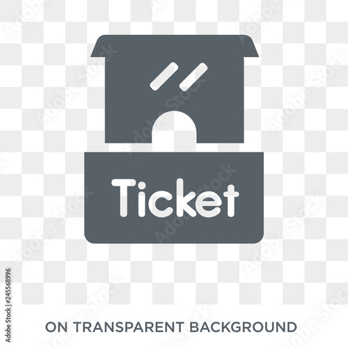 Ticket office icon. Trendy flat vector Ticket office icon on transparent background from Cinema collection. High quality filled Ticket office symbol use for web and mobile