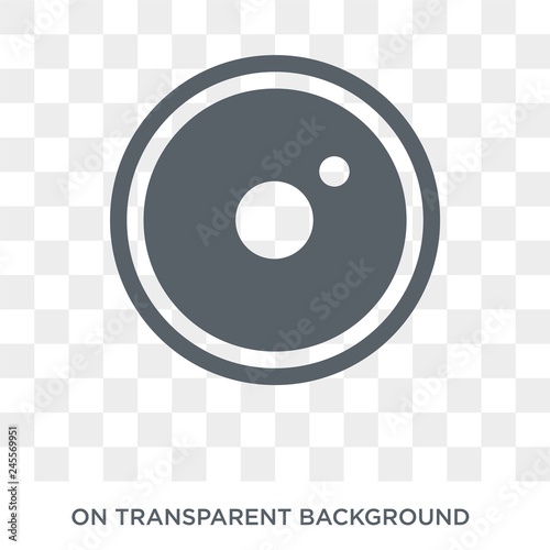 camera lens icon. Trendy flat vector camera lens icon on transparent background from Cinema collection. High quality filled camera lens symbol use for web and mobile