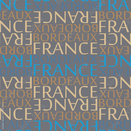 Bordeaux, France seamless pattern