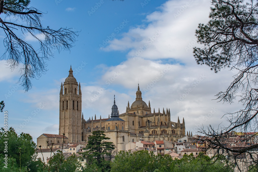 Cathedral of Santa Maria  in the historic city of Segovia, Spain
