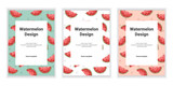 Template for poster, card, flyer, promotion leaflet with watermelon slices. eps 10.