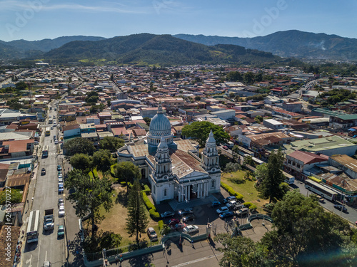 Beautiful aerial view of the Desamparados Church and park photo