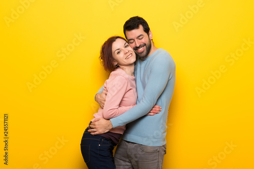Couple in valentine day hugging