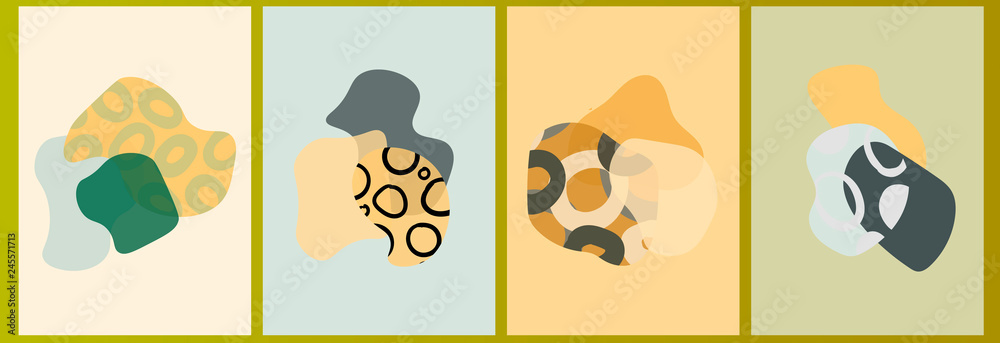 Fototapeta premium Abstract background with uneven round shapes, template, artistic covers design, colorful texture. Trendy pattern, graphic poster, geometric brochure, card. Vector illustration. 