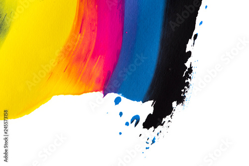 cmyk abstract acrylic painting texture with movement and isolated