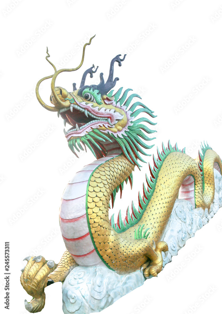 Obraz premium Chinese style dragon statue isolated with white background