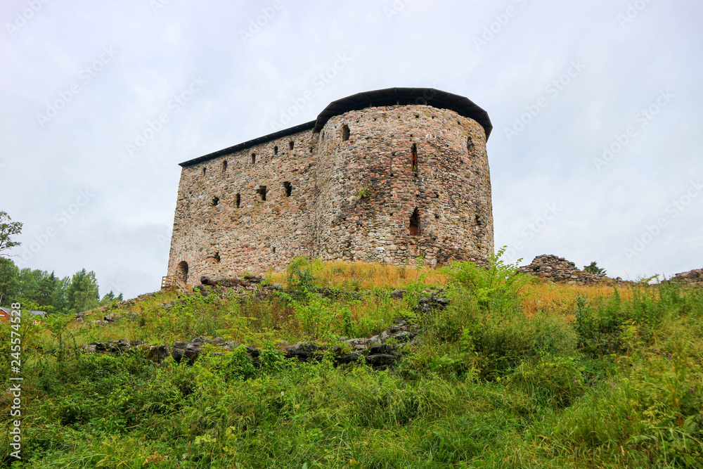 Main tower of medieval castle Raseborg, Finland