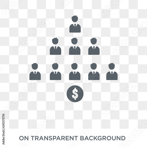 Ponzi scheme icon. Trendy flat vector Ponzi scheme icon on transparent background from business   collection. High quality filled Ponzi scheme symbol use for web and mobile