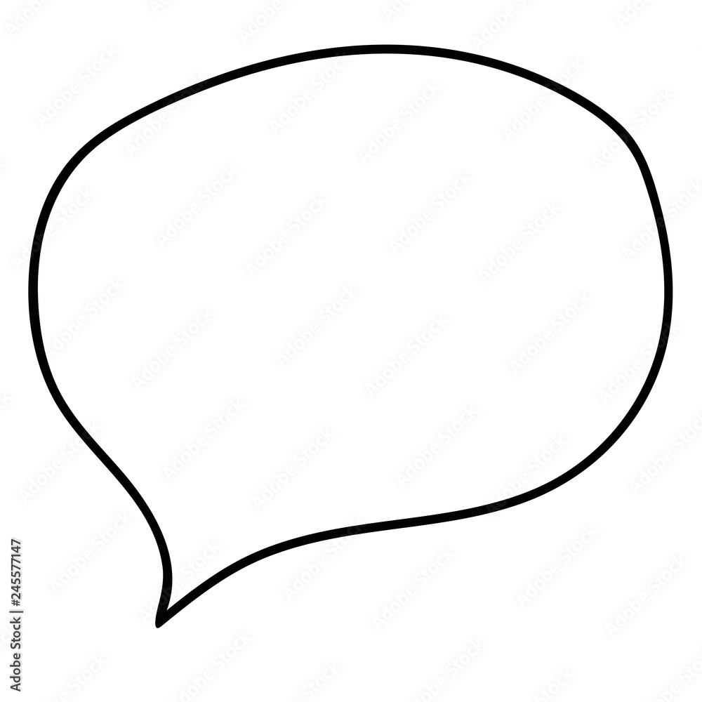 Cartoon doodle linear speech bubble isolated on white background. Vector illustration. Cartoon doodle linear speech bubble isolated on white background. Vector illustration.