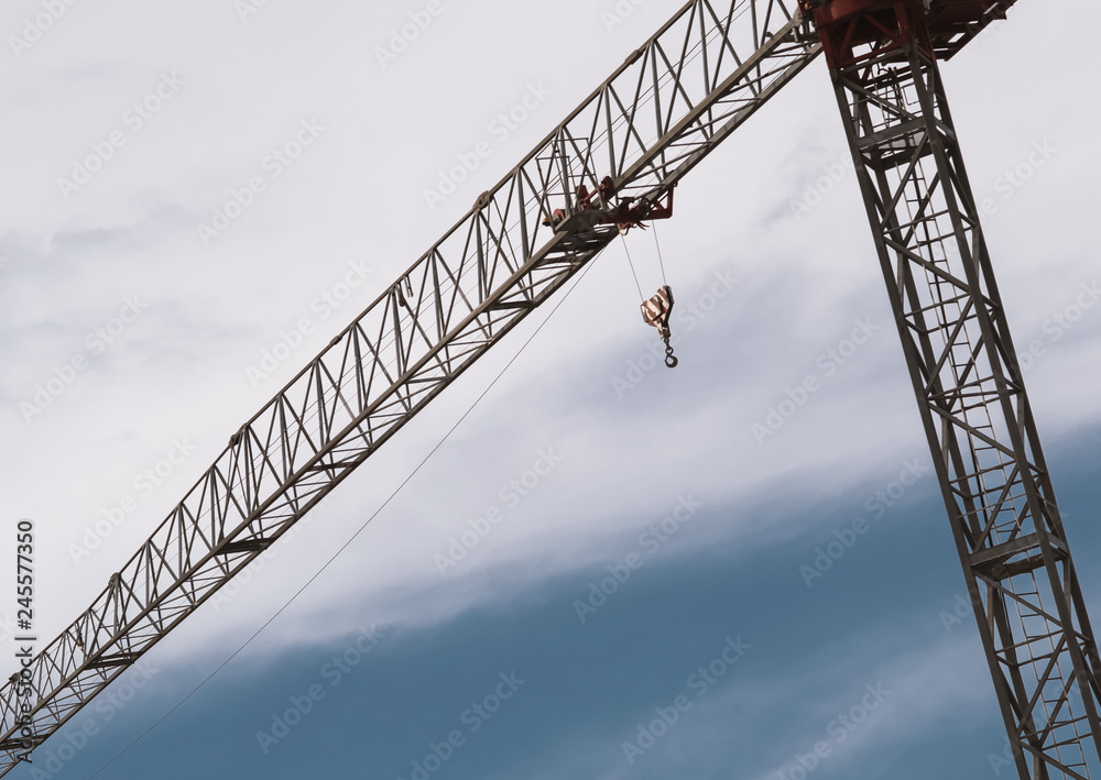 crane on blue sky