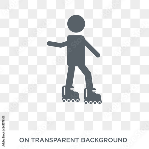 Rollerblade icon. Trendy flat vector Rollerblade icon on transparent background from Activity and Hobbies collection. High quality filled Rollerblade symbol use for web and mobile