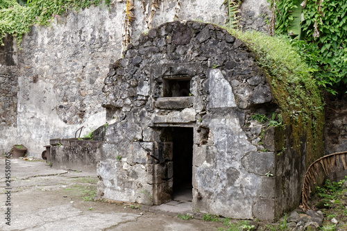 Fototapeta Naklejka Na Ścianę i Meble -  Cyparis (Sylbaris) cell in Saint-Pierre jail ruins after Mount Pelee eruption in 1902, Marinique FWI