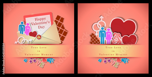 Abstract background of Valentine's day. Background Template. Vector and Illustration, EPS 10