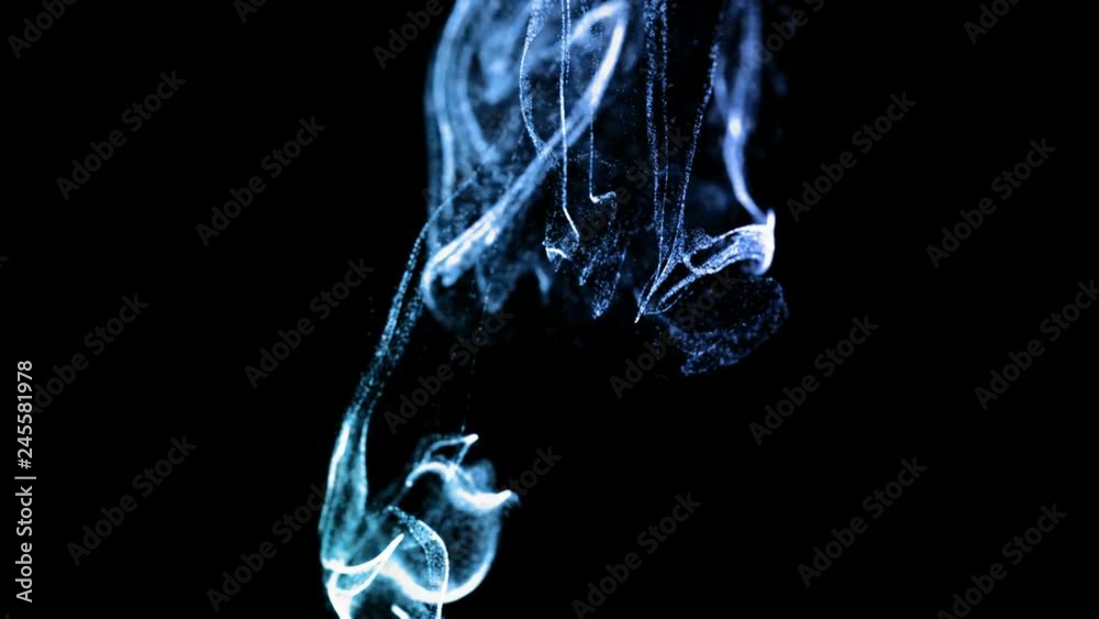 4k background, animation of complex particles simulation advection with turbulence streams, twirl and curl in viscous fluid in slow motion with deph of filed as alpha channel luma matte. Blue v7 4k background, animation of complex particles simulation advection with turbulence streams, twirl and curl in viscous fluid in slow motion with deph of filed as alpha channel luma matte. Blue v7
