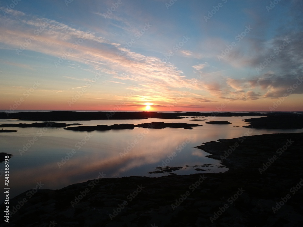 Sunset ocean reflection 