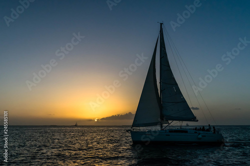 Sail boat and Sunset © Anastasija